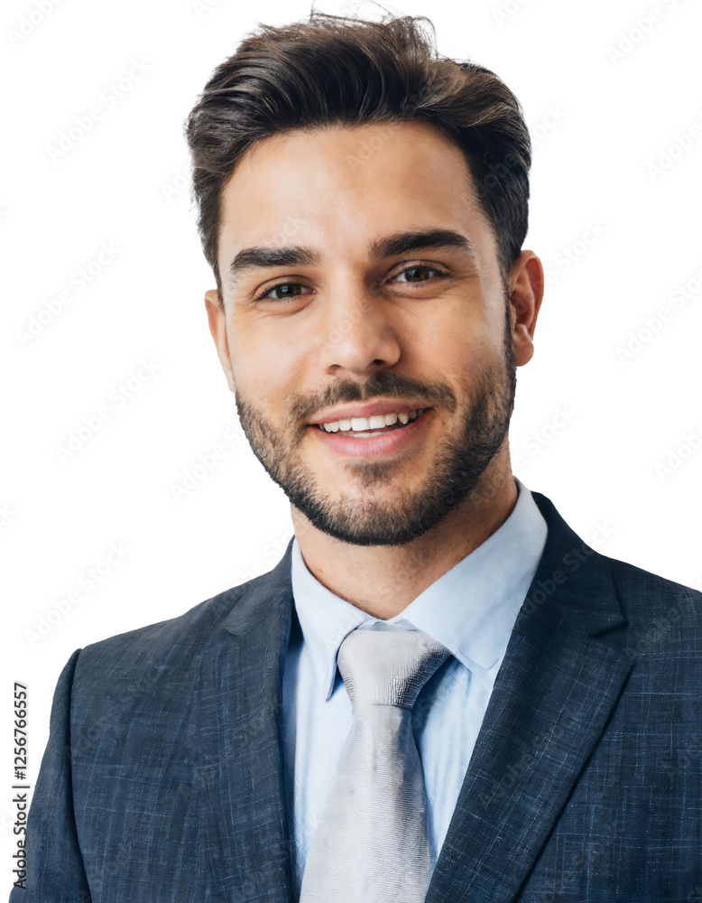 Portrait of only one Man. White Background. Portrait of only one Man. White Background.