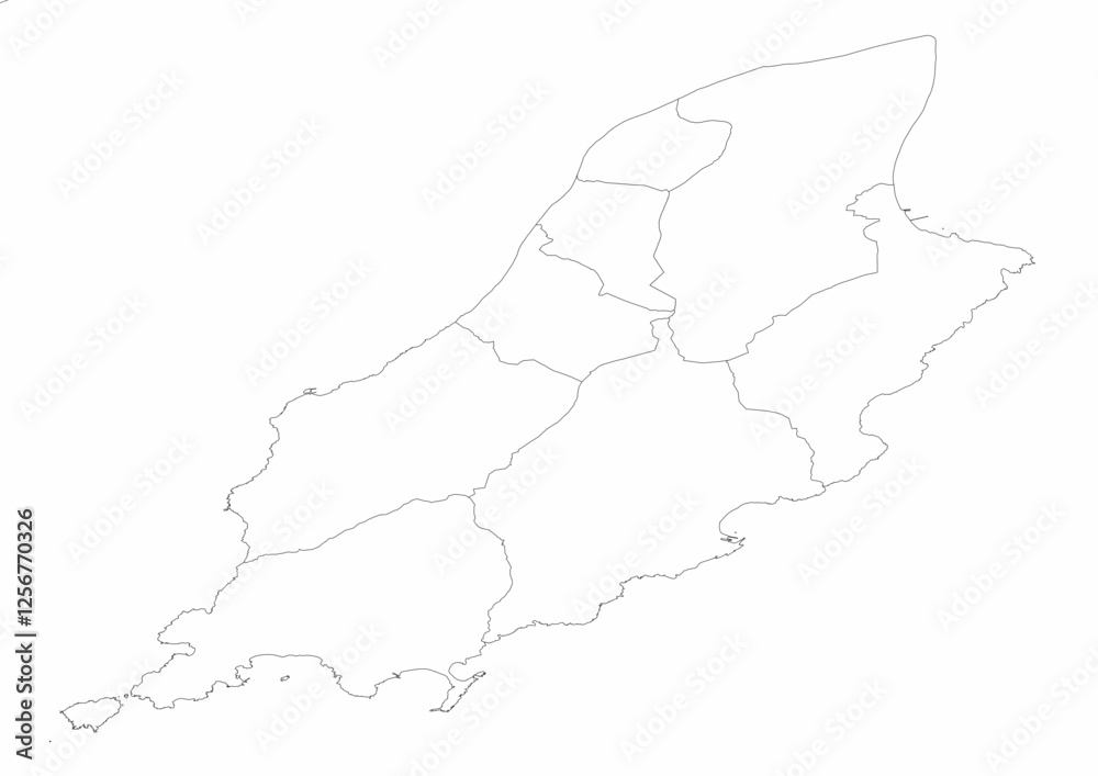 Fototapeta premium map of the territory and administration of the Isle of Man
