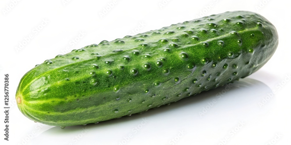 Single Cucumber on White Background Single Cucumber on White Background