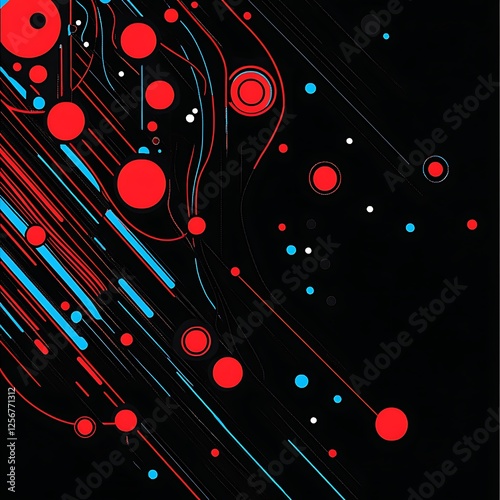 Abstract design with vibrant circles and lines photo