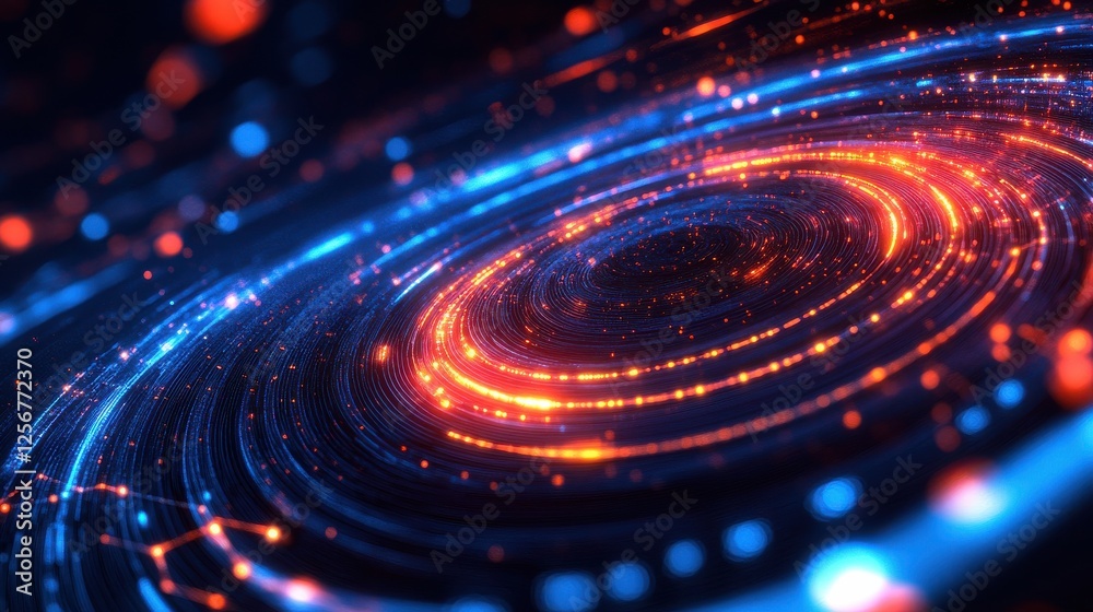 Quantum System Glowing with Swirling Holographic Hues Quantum System Glowing with Swirling Holographic Hues