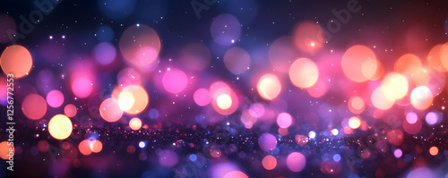 Festive bokeh lights sparkle. Holiday background