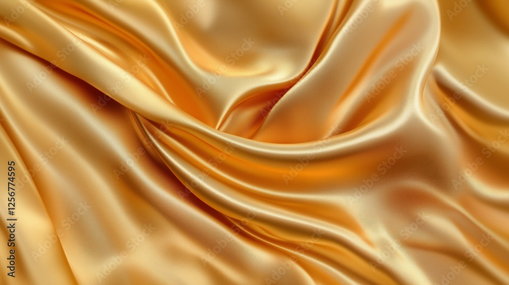 Fototapeta premium Luxurious Golden Silk Fabric Texture