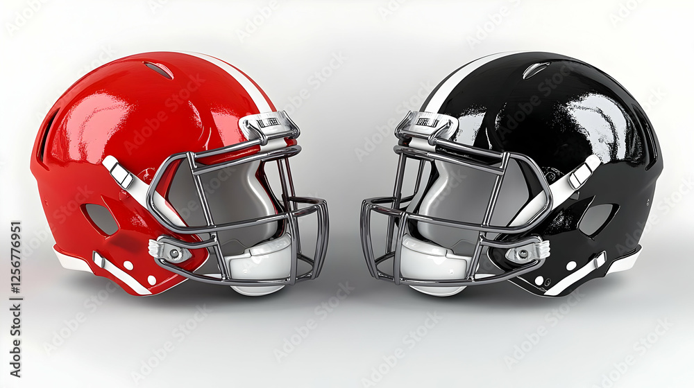 Fototapeta premium Football helmets face-off; game day