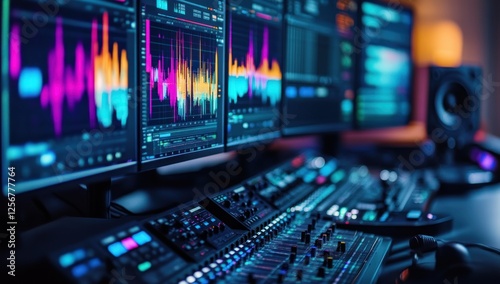 Wallpaper Mural Vibrant Digital Audio Workstation Setup Torontodigital.ca