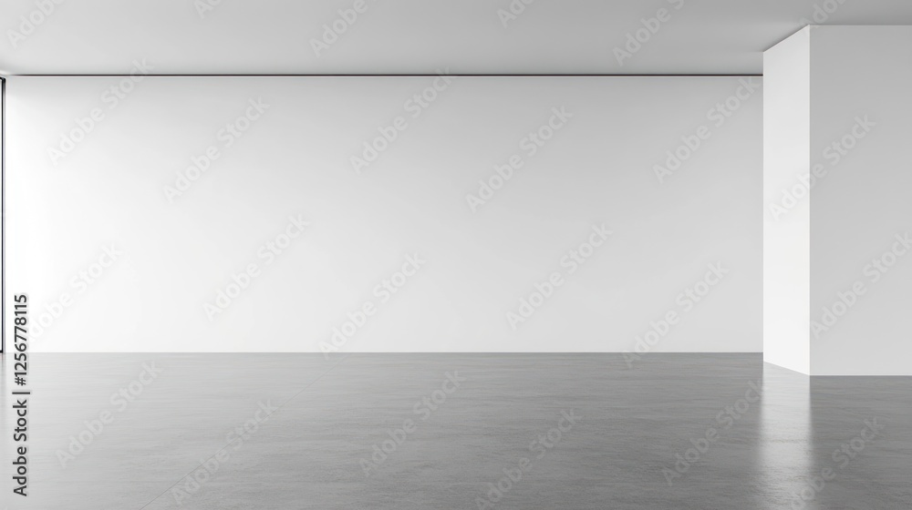 Minimalist interior with empty walls and floor. Minimalist interior with empty walls and floor.