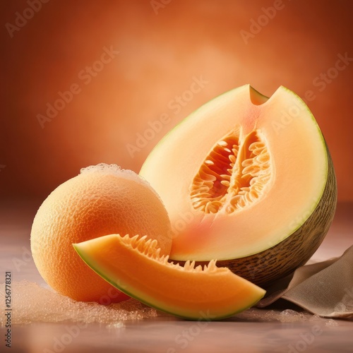 A melon is a type of fruit that belongs to the Cucurbitaceae family. It has a hard rind and a soft, juicy interior.