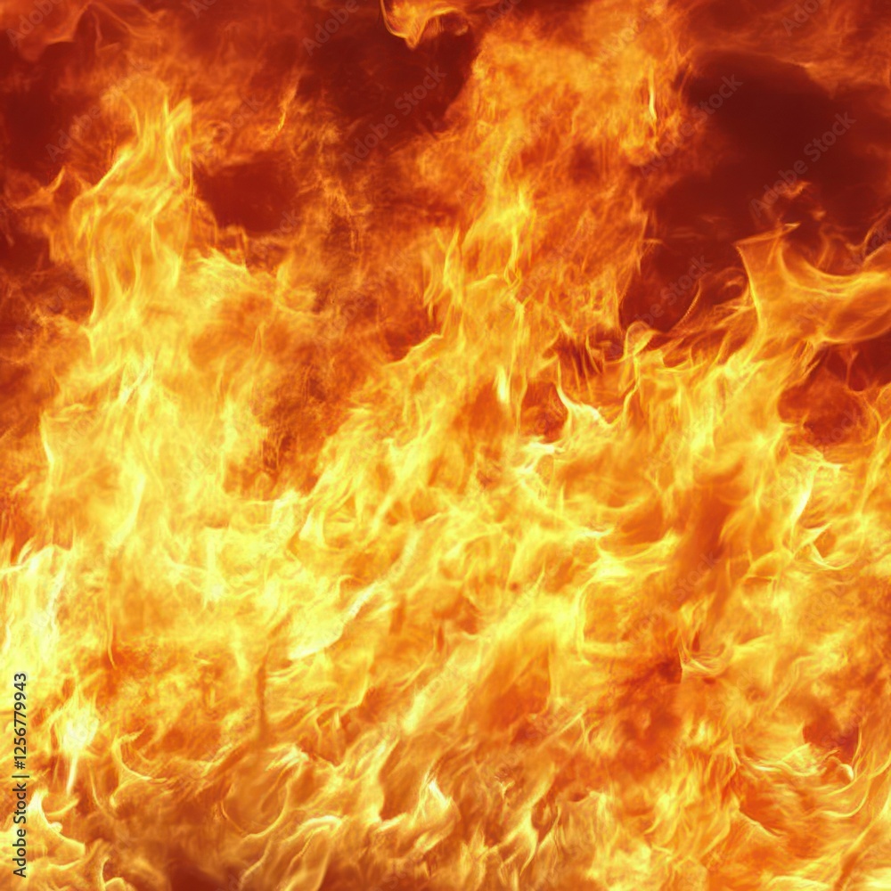 Fiery inferno raging, dark background, intense heat, design texture Fiery inferno raging, dark background, intense heat, design texture