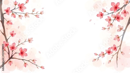 Wallpaper Mural Beautiful Cherry Blossom Branches with Soft Pink Flowers and Background Torontodigital.ca