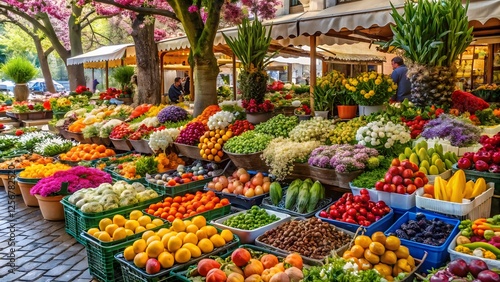 Outdoor Farmers Market Produce Display