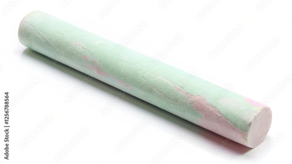 Green-Pink Cylindrical Object on White Background Green-Pink Cylindrical Object on White Background