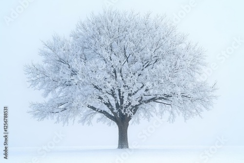 Wallpaper Mural Solitary Snow Covered Tree In Winter Landscape Torontodigital.ca