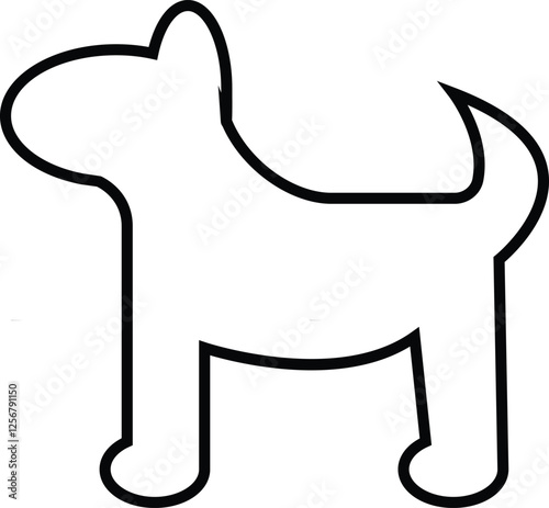 Dog Icon with Transparent Background. – Line icon of a dog representing pets, companionship, and domestic animals with transparent background.