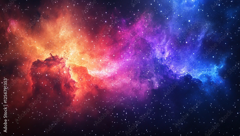 Fototapeta premium Exploring Vibrant Nebulae: A Cosmic Dance of Colors and Stars in Deep Space, Unveiling Celestial Wonders with Stunning Visuals