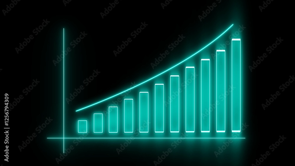 glowing neon business graph illustration . on a black background.and creating a illustration stunning . glowing neon business graph illustration . on a black background.and creating a illustration stunning .
