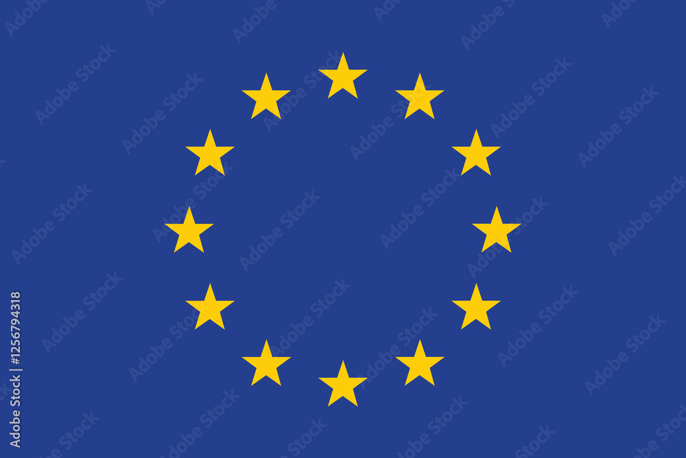 Flag of the European Union. EU flag. The official ratio. Flag icon. Standard color. Standard size. A rectangular flag. Computer illustration. Digital illustration. Flag of the European Union. EU flag. The official ratio. Flag icon. Standard color. Standard size. A rectangular flag. Computer illustration. Digital illustration.