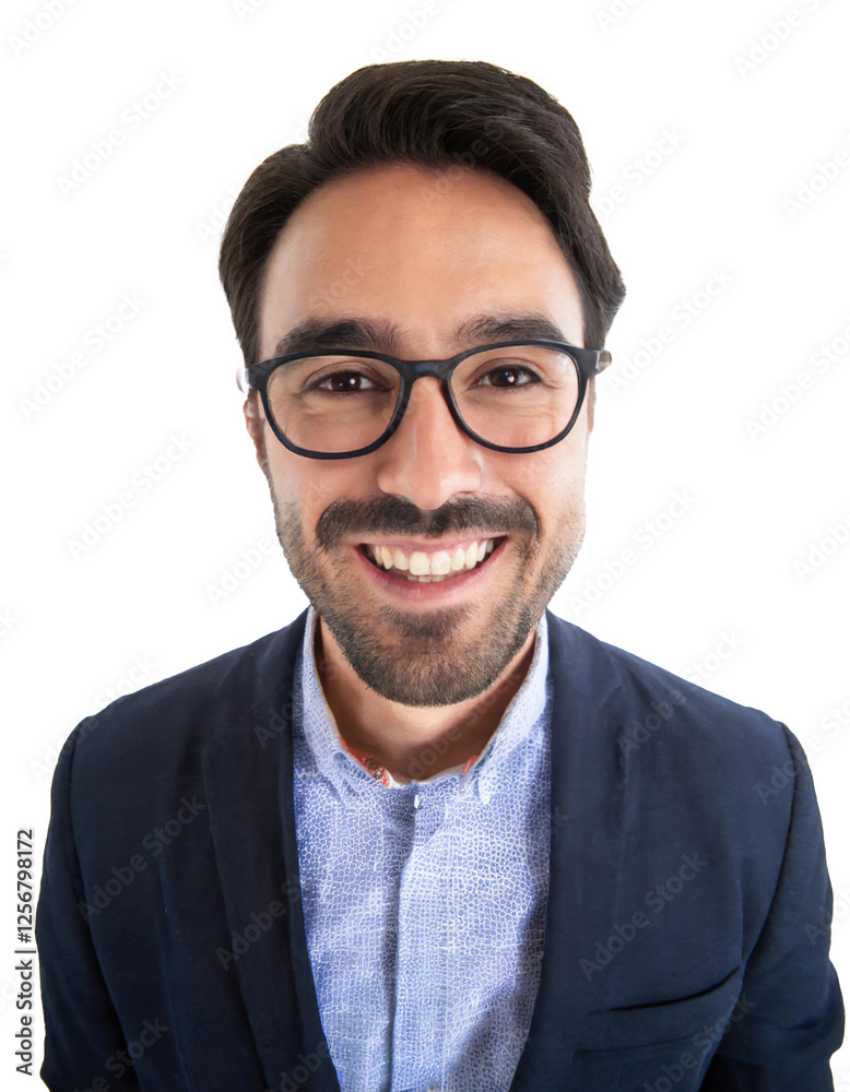Portrait of only one Man. White Background. Portrait of only one Man. White Background.