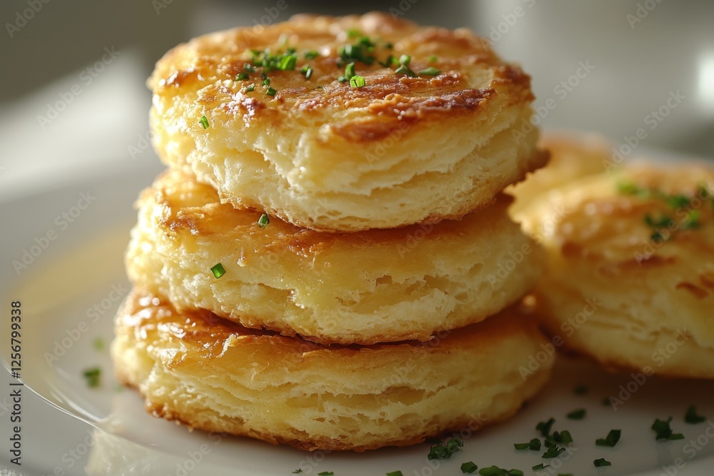 Stack of homemade pancakes with honey and butter on a white plate Stack of homemade pancakes with honey and butter on a white plate