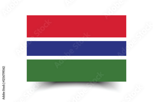 Gambia flag official colors and proportion digital vector illustration.