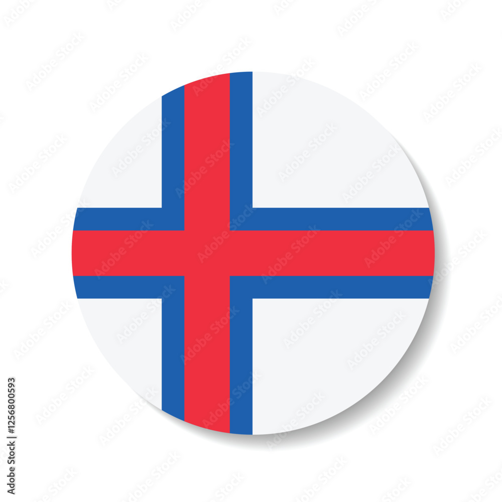Obraz premium Faroe Islands circle flag logo icon digital vector illustration