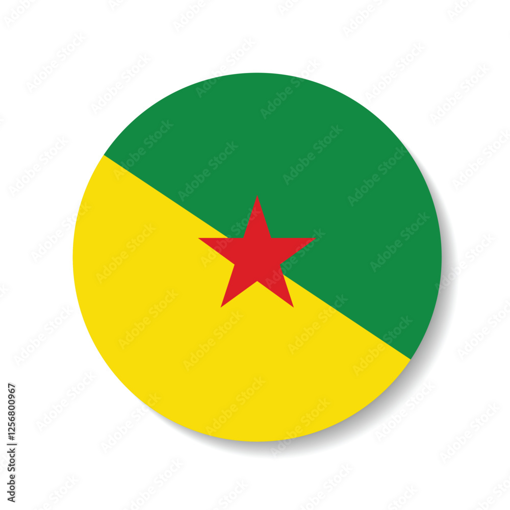 French Guiana circle flag logo icon digital vector illustration French Guiana circle flag logo icon digital vector illustration