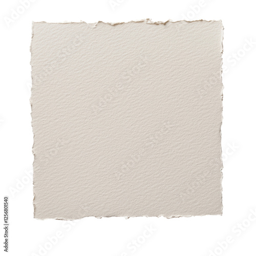 Blank torn edge textured paper sheet with a rough surface and natural fiber appearance. Suitable for design projects, scrapbooking, or background use. Isolated on transparent background, png. photo