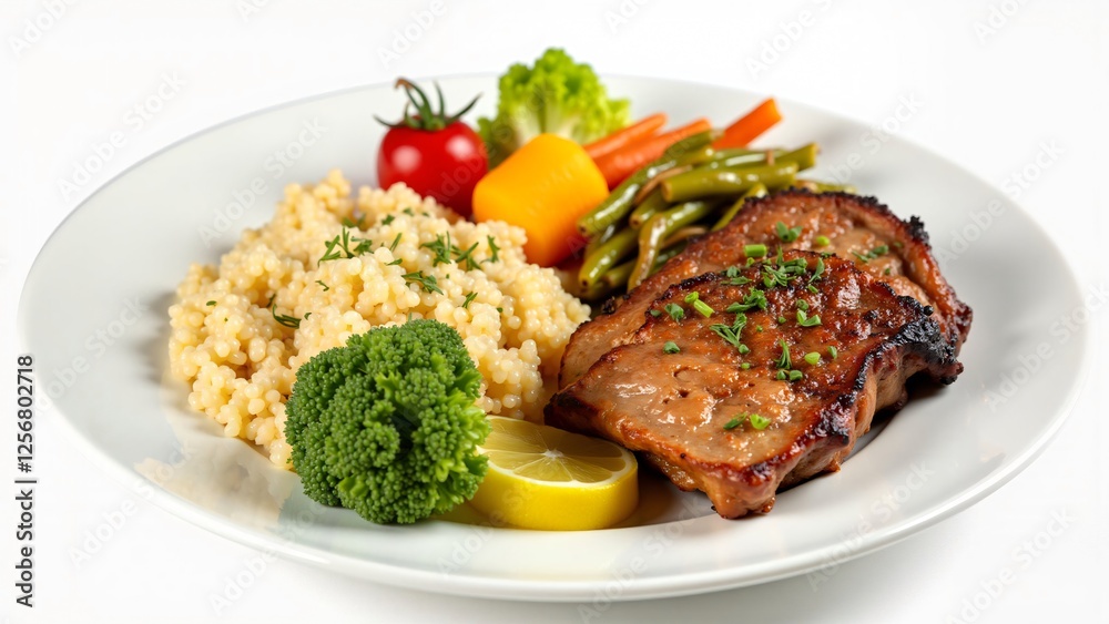 Delicious Grilled Steak with Couscous, Vegetables, and Lemon Delicious Grilled Steak with Couscous, Vegetables, and Lemon