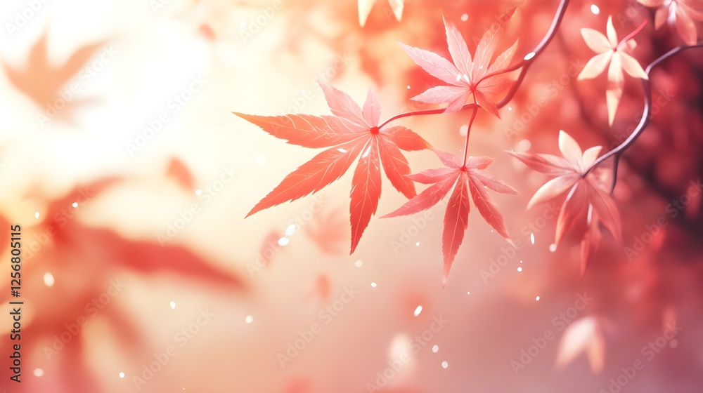 Cozy Beige Background with Scattered Leaves in High Detail Quality Cozy Beige Background with Scattered Leaves in High Detail Quality
