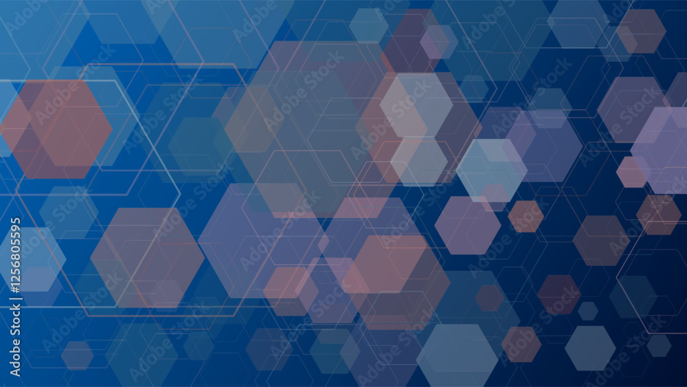 Obraz premium ABSTRACT GRADIENT BLUE BACKGROUND DESIGN WITH GEOMETRIC HEXAGON COLORFUL SHAPES PATTERN VECTOR TEMPLATE GOOD FOR MODERN WEBSITE, WALLPAPER, COVER DESIGN 