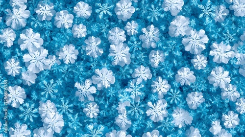 Wallpaper Mural Blue Snowflake Pattern in Winter Charm with High-Quality Detail Torontodigital.ca