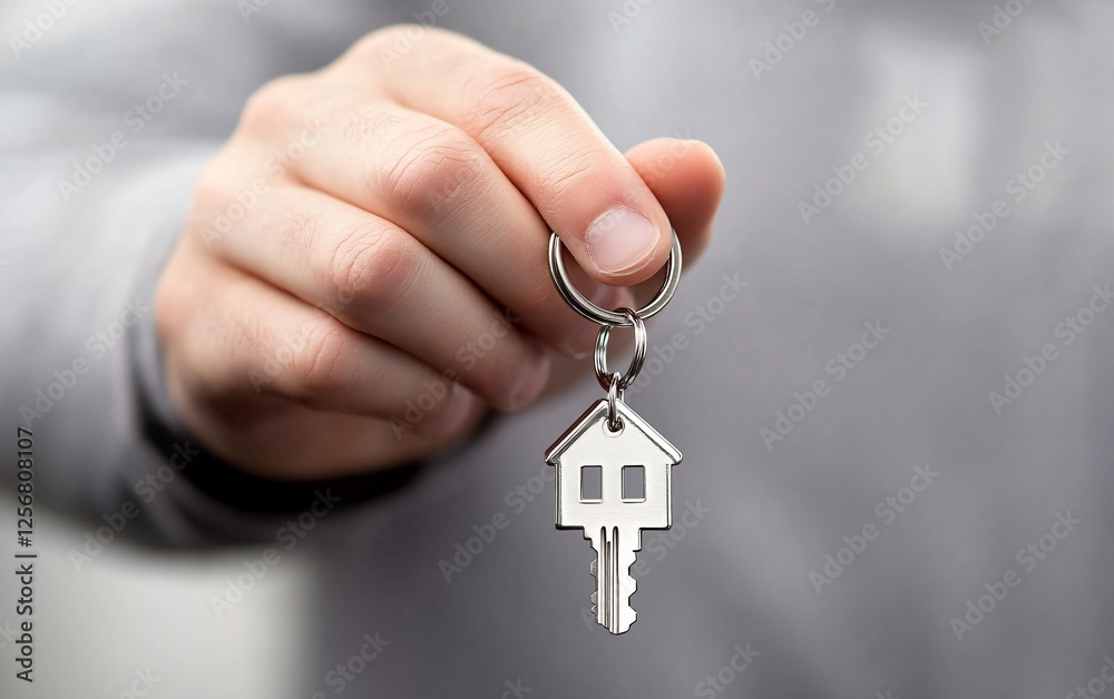 Offering House Key for New Home Ownership, Real Estate Dream, Hopeful Future, Presenting Dwelling Key for Fresh House Property, Optimism Symbol, Future Residence Offering House Key for New Home Ownership, Real Estate Dream, Hopeful Future, Presenting Dwelling Key for Fresh House Property, Optimism Symbol, Future Residence