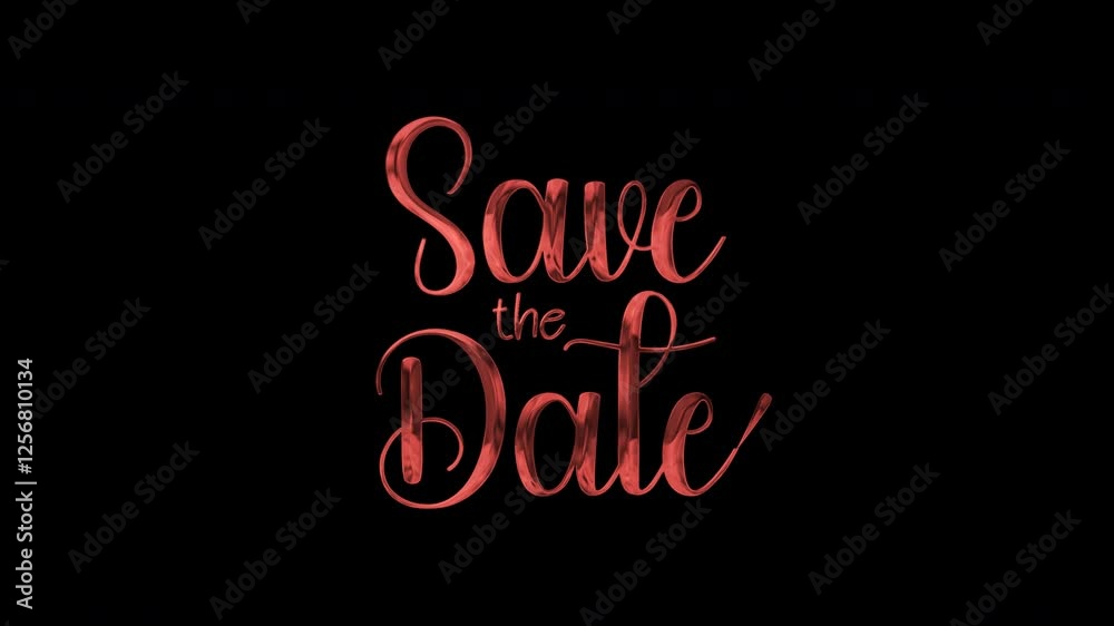 Animated save the date lettering with gold dots. Perfect for elegant wedding invitations or event announcements with a touch of luxury.