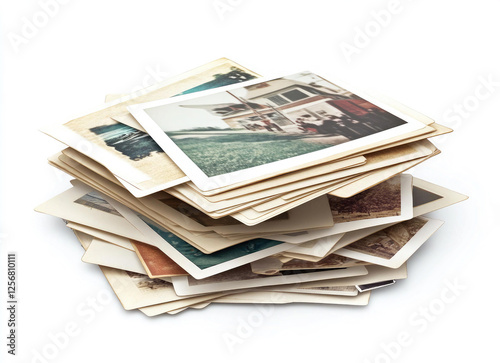 A Stack of Vintage Photographs Memories Family History Nostalgia