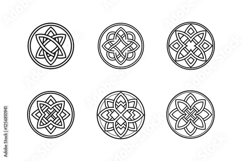 celtic rune line art vector illustration