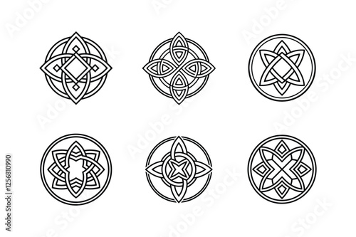 celtic rune icon line art vector illustration