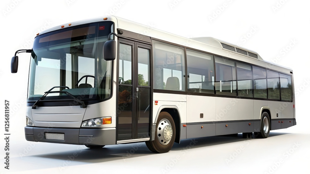 City Bus, Public Transportation Vehicle, Isolated on White City Bus, Public Transportation Vehicle, Isolated on White