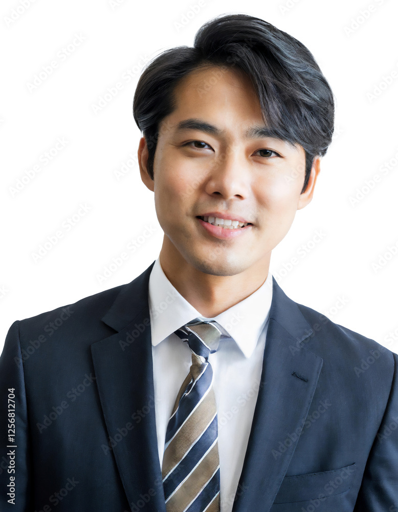 Portrait of only one Man. White Background. Portrait of only one Man. White Background.
