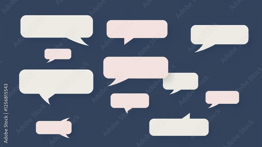 Vector illustration of a diverse collection of empty speech bubbles in various shapes for messaging and chatting, conversation, speech bubbles, dialogue Vector illustration of a diverse collection of empty speech bubbles in various shapes for messaging and chatting, conversation, speech bubbles, dialogue