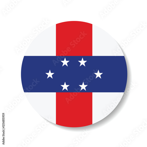 Netherlands Antilles circle flag logo icon digital vector illustration