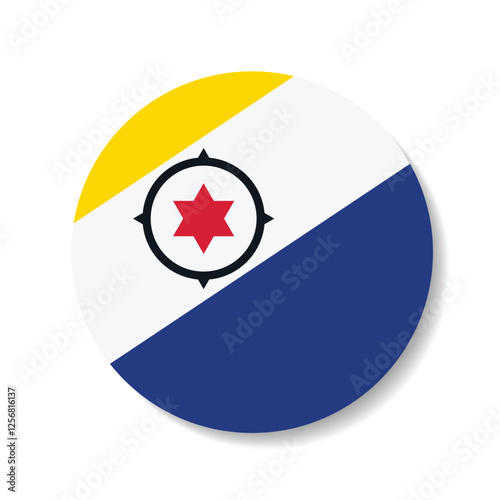 Caribisch Nederland circle flag logo icon digital vector illustration