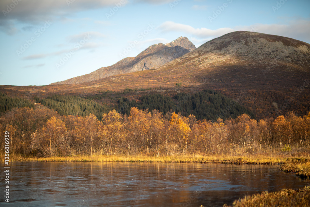 Autumn scenery in Lofoten Islands, Norway Autumn scenery in Lofoten Islands, Norway