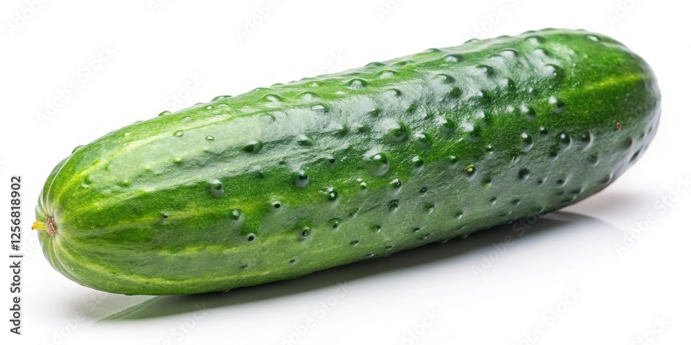 Single Cucumber on White Background Single Cucumber on White Background
