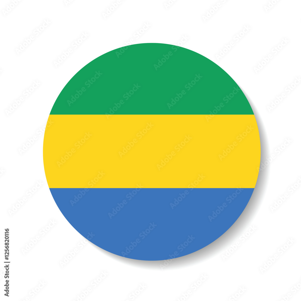 Gabon circle flag logo icon digital vector illustration Gabon circle flag logo icon digital vector illustration