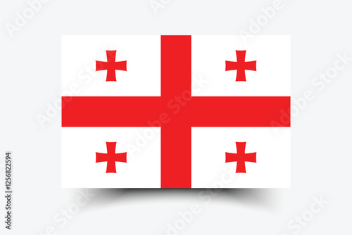 Flag of Georgia. Georgia flag official colors and proportion digital vector illustration
