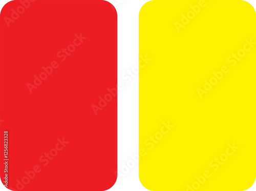 Red and yellow soccer cards. Two yellow cards equal one red. Football concept. Vector