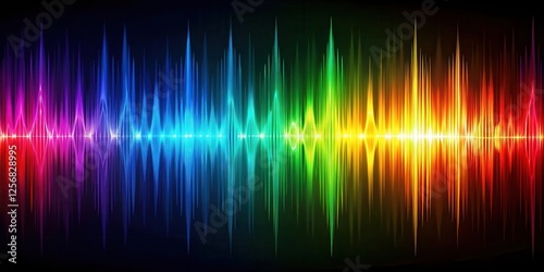 Vibrant abstract sound waves art with colorful music frequencies