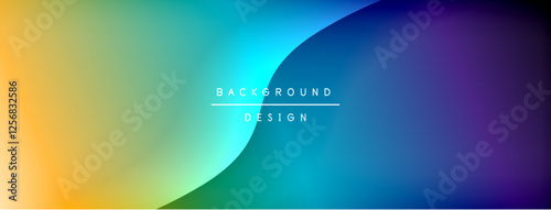 Bright rainbow style color gradient with curve round shape line background. Vector Illustration For Wallpaper, Banner, Illustration, landing page