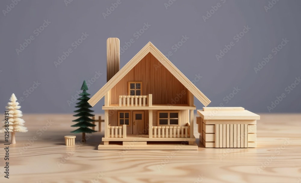Cute wooden house model - real estate home sweet home dream house concept architecture photographyarchitecture city building urban design exterior background tourism