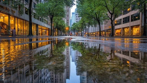 Urban Reflection: A Rainy Cityscape