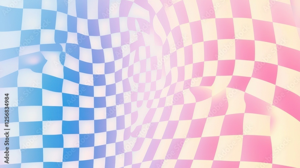 Abstract Checkered Pattern in Pastel Pink and Blue Hues Abstract Checkered Pattern in Pastel Pink and Blue Hues